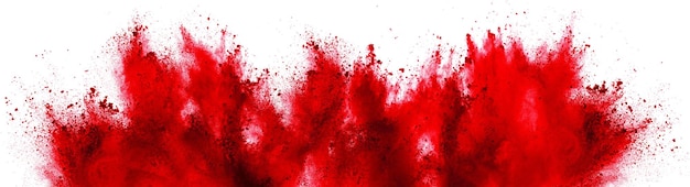 Jasnoczerwony Holi farba kolor proszku festiwal wybuch izolowany biały tło przemysłowy druk koncepcji tło
