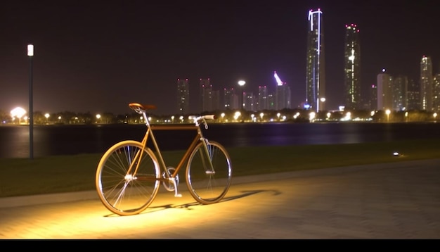 jazda na rowerze w nocy rowerem na drodze rowerem w nocy generatywna sztuczna inteligencja