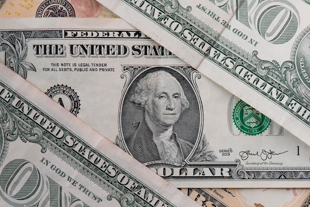 Jeden i dziesięć dolarów banknoty waluty amerykańskiej banknoty papieru waluty amerykańskiej finansowej i biznesowej