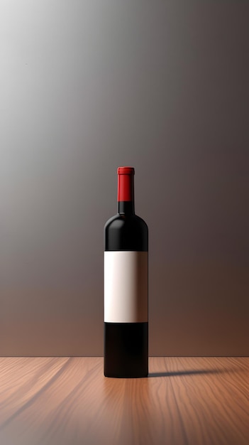 jedna luksusowa i modna butelka czerwonego wina z etykietą
