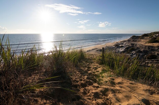 Jedna z najpiękniejszych plaż w Hiszpanii, zwana (Cuesta Maneli, Huelva) w Hiszpanii.