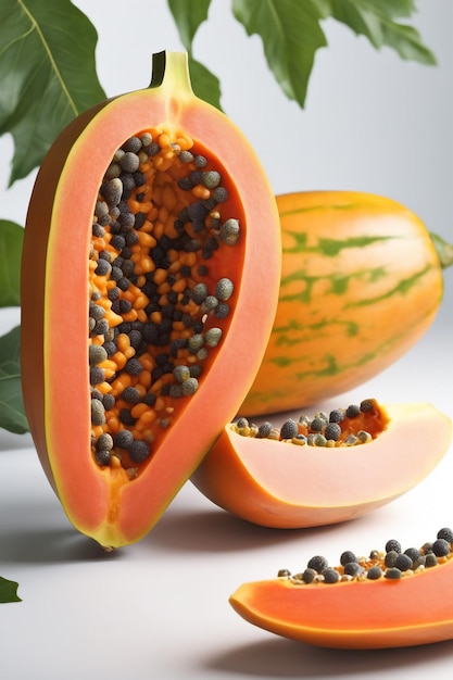 Jedna z prawdziwych papajów wyizolowana na białym tle