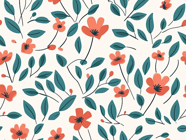 Jednolite wzór botaniczny kwiaty ilustracja tapeta tło projektu Generative AI