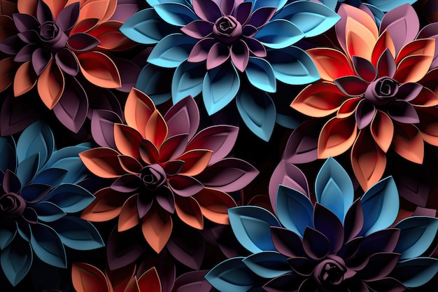 Jednolity wzór abstrakcyjnych różowych kwiatów Tło patern