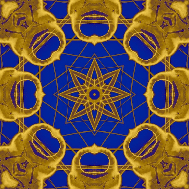 Zdjęcie jednolity wzór ukraiński wzór niebieski żółty