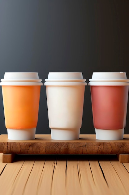 jednorazowe papierowe kubki z pokrywą na kawę lub herbatę do odebrania kawy z kawiarni