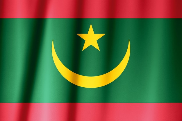 Jedwabna flaga Mauretanii. Flaga Mauretanii z tkaniny jedwabnej
