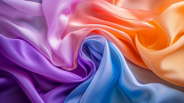 Jedwabna kolorowa tkanina tęczowa materiał tekstylny projekt tła baneru