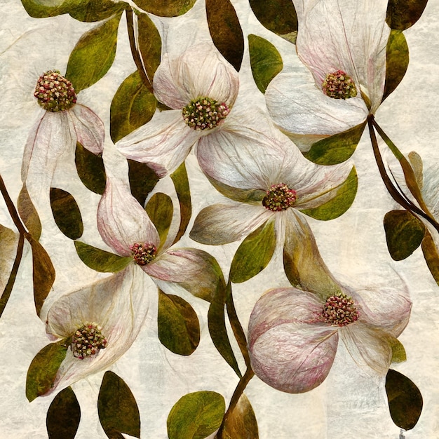 Jedwabna tkanina w kwiatowy wzór Dekoracyjna