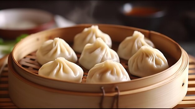 Jedzenie parzonych knedli z zupy wieprzowej o nazwie Xiao long bao xiaolongbao na Tajwanie Ai Generative