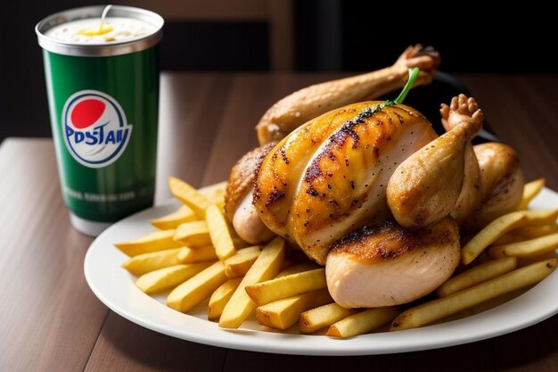 Jedzenie peruwiańskie Pollo a la brasa pieczone kurczak