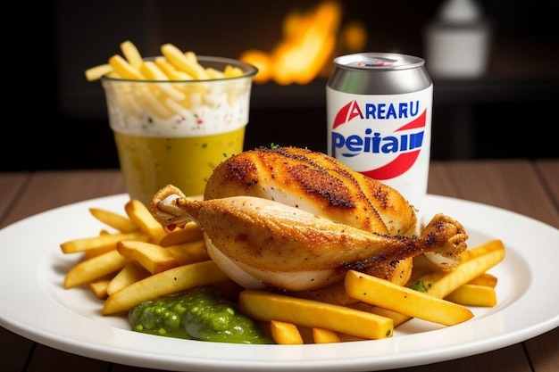 Jedzenie peruwiańskie Pollo a la brasa pieczone kurczak