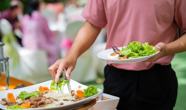 Jedzenie W Formie Bufetu Catering Impreza Gastronomiczna W Restauracji Mini Kanapki Przekąski I Przekąski