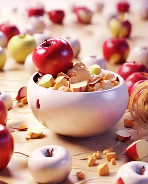 Zdjęcie jedzenie z czerwonych jabłek