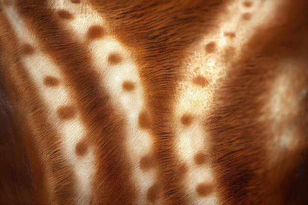 Zdjęcie jeleń skóra tekstury tła zauważył wzór futra jelenia generatywna ilustracja ai