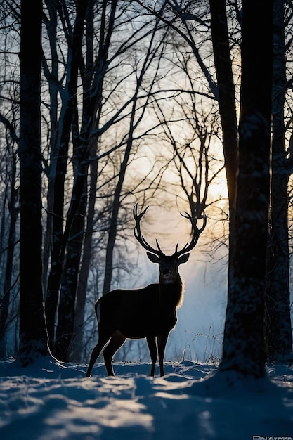 jelenie w sylwetce sztuka ścienna w stylu Philippe'a Halsmana tajemnicze piękno