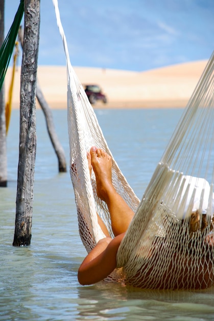 Jericoacoara to dziewicza plaża ukryta za wydmami zachodniego wybrzeża Jijoca de Jericoacoara, Ceará, Brazylia