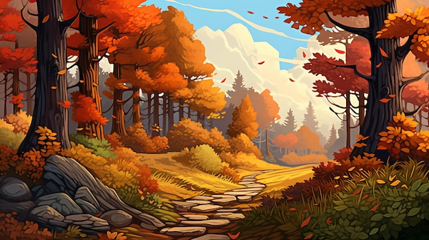 Jesień - krajobraz leśny