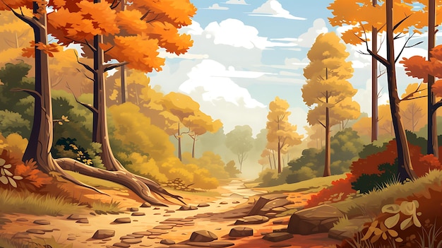 Jesień - krajobraz leśny