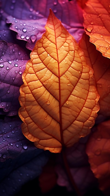 Jesień żywe liście wyświetlają organiczne piękno natury pionowy mobilny tapeta