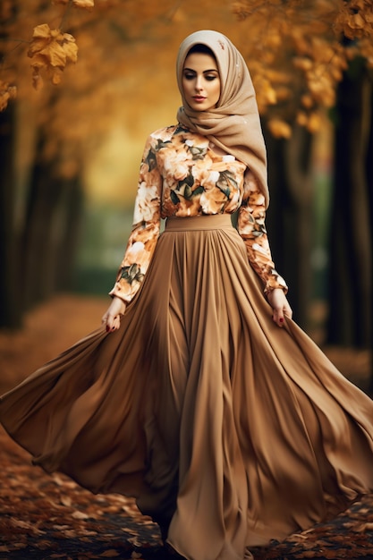 Jesienna elegancja dla muzułmanek Kapryśny baner sezonowy