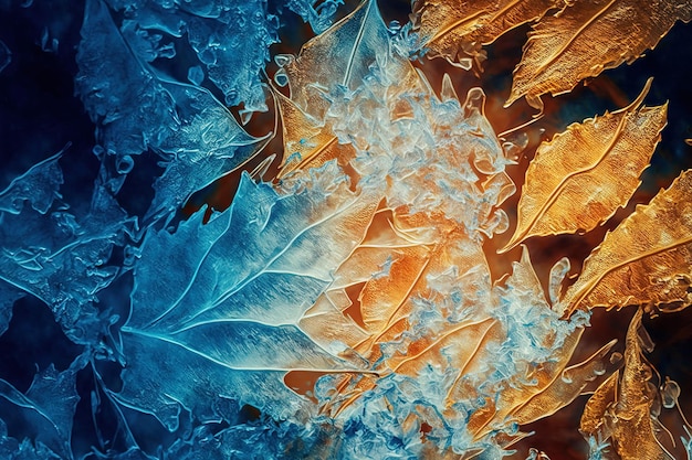 Jesienne tło lodu z abstrakcyjną teksturą lodu mróz