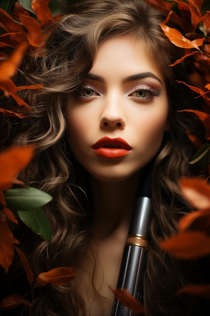 Zdjęcie jesienny nastrój stock photo kobieta modelu