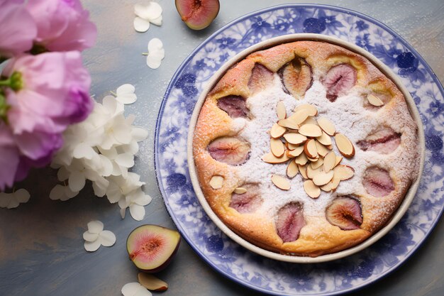 Zdjęcie jesieński deser z fig w stylu barbiecore