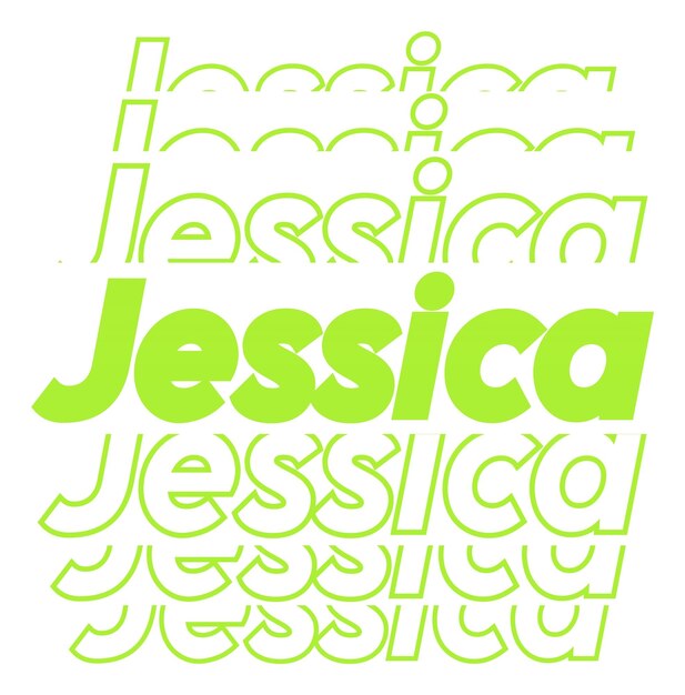 Zdjęcie jessica podpisuje się w zdjęciu z efektem tekstowym na białym tle