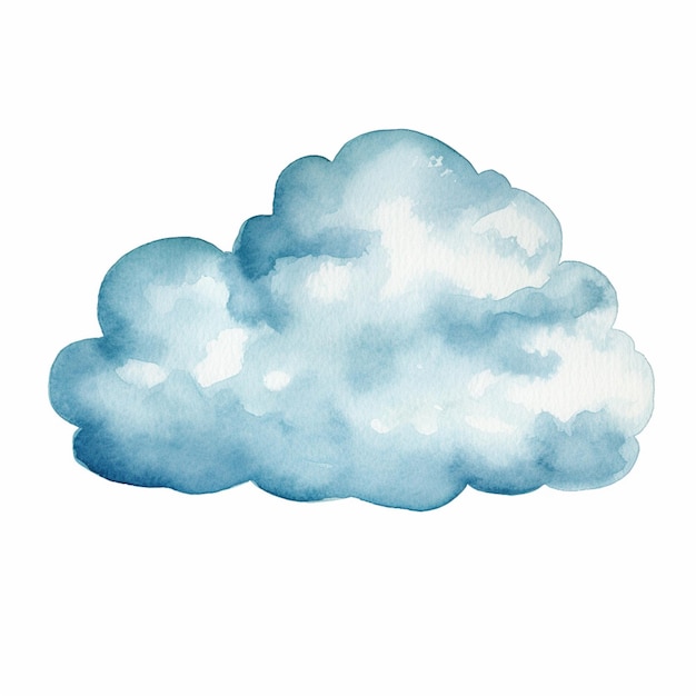 Zdjęcie jest akwarelowy obraz chmury na białym tle generatywny ai