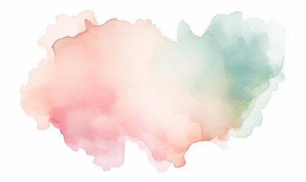Zdjęcie jest akwarelowy obraz różowej i zielonej chmury generatywnej ai