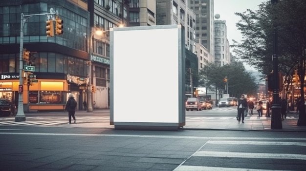 Jest billboard po stronie ulicy w mieście generatywny ai