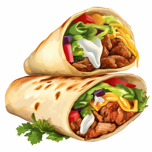 Zdjęcie jest burrito z mięsem generatywnym ai