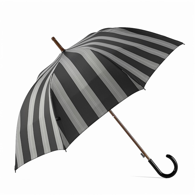 jest czarno-biały parasol z drewnianą rączką generatywną ai