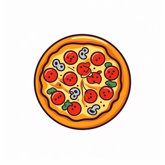 jest na nim rysunek pizzy z pomidorami i grzybami generatywnej ai