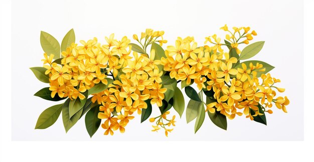 Jest obraz garstki żółtych kwiatów na gałęzi generatywnej ai