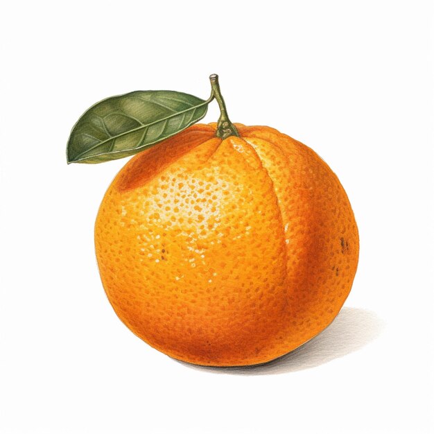 Jest rysunek pomarańczy z liściem generatywnym ai
