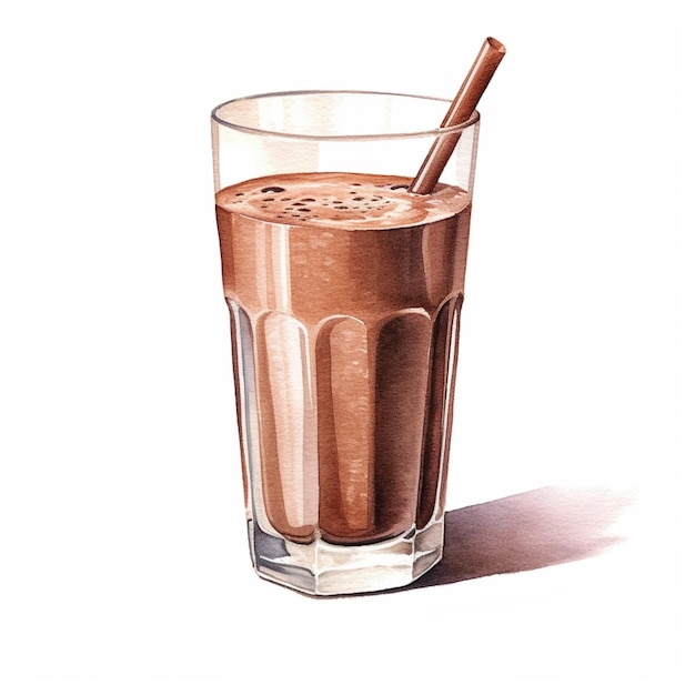 Zdjęcie jest szklanka czekoladowego mleka z cynamonem w nim generatywny ai