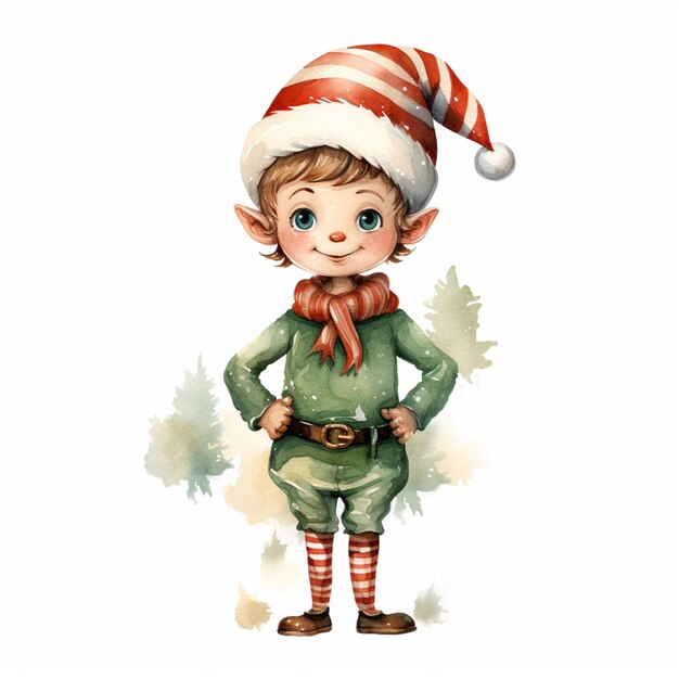 Zdjęcie jest tam mały chłopiec przebrany za elfa generatywnego.