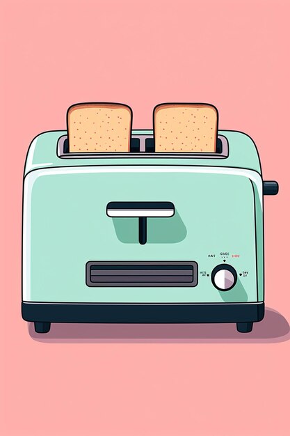 Jest tam toster z dwoma kawałkami chleba na nim generatywny ai