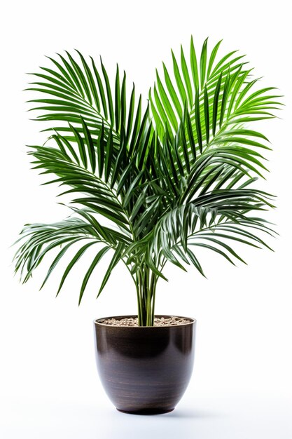 Zdjęcie jest tu roślina w garnku z zieloną palmą.