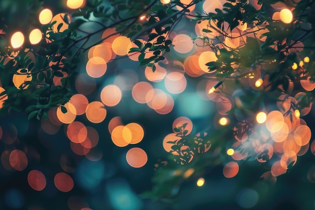 Jest wiele świateł, które wiszą na drzewie.
