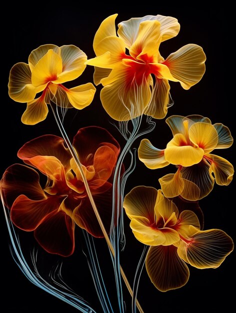 Zdjęcie jest wiele żółtych kwiatów, które są w wazonie.