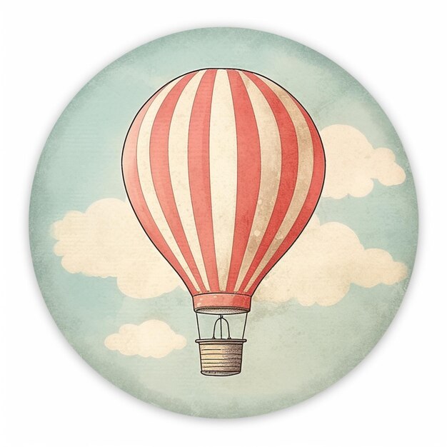 Zdjęcie jest zdjęcie balonu na ogrzane powietrze lecącego po niebie, generującego sztuczną inteligencję