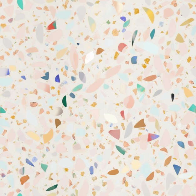 Jest zdjęcie kolorowej podłogi z mnóstwem generatywnej ai konfetti
