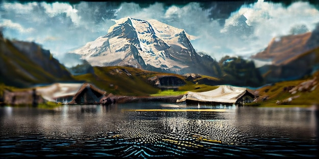 Jezioro Bachalpsee. Najwyższe szczyty Eiger, w słynnym miejscu. Alpy Szwajcarskie - dolina Grindelwald