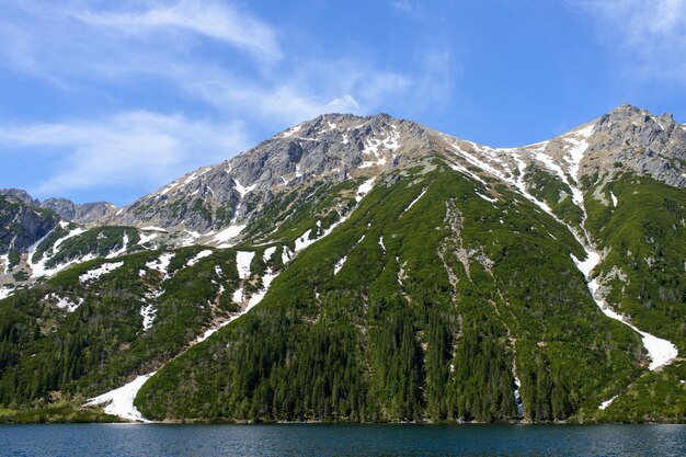 Jezioro Morskie Oko (Tatry Morskie) w Tatrzańskim Parku Narodowym w pobliżu miasta Zakopane w Polsce