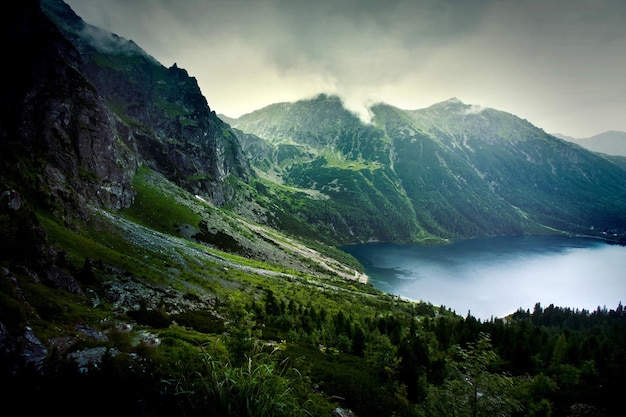 Zdjęcie jezioro w górach
