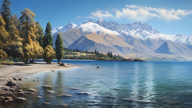 Jezioro Wakatipu w Queenstown z górami Remarkables w tle