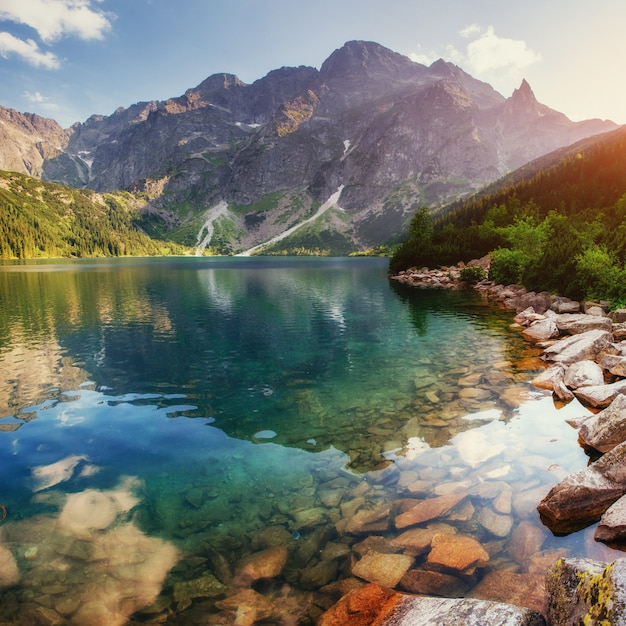 Jezioro Wysoko W Tatras Sea Eye. Polska